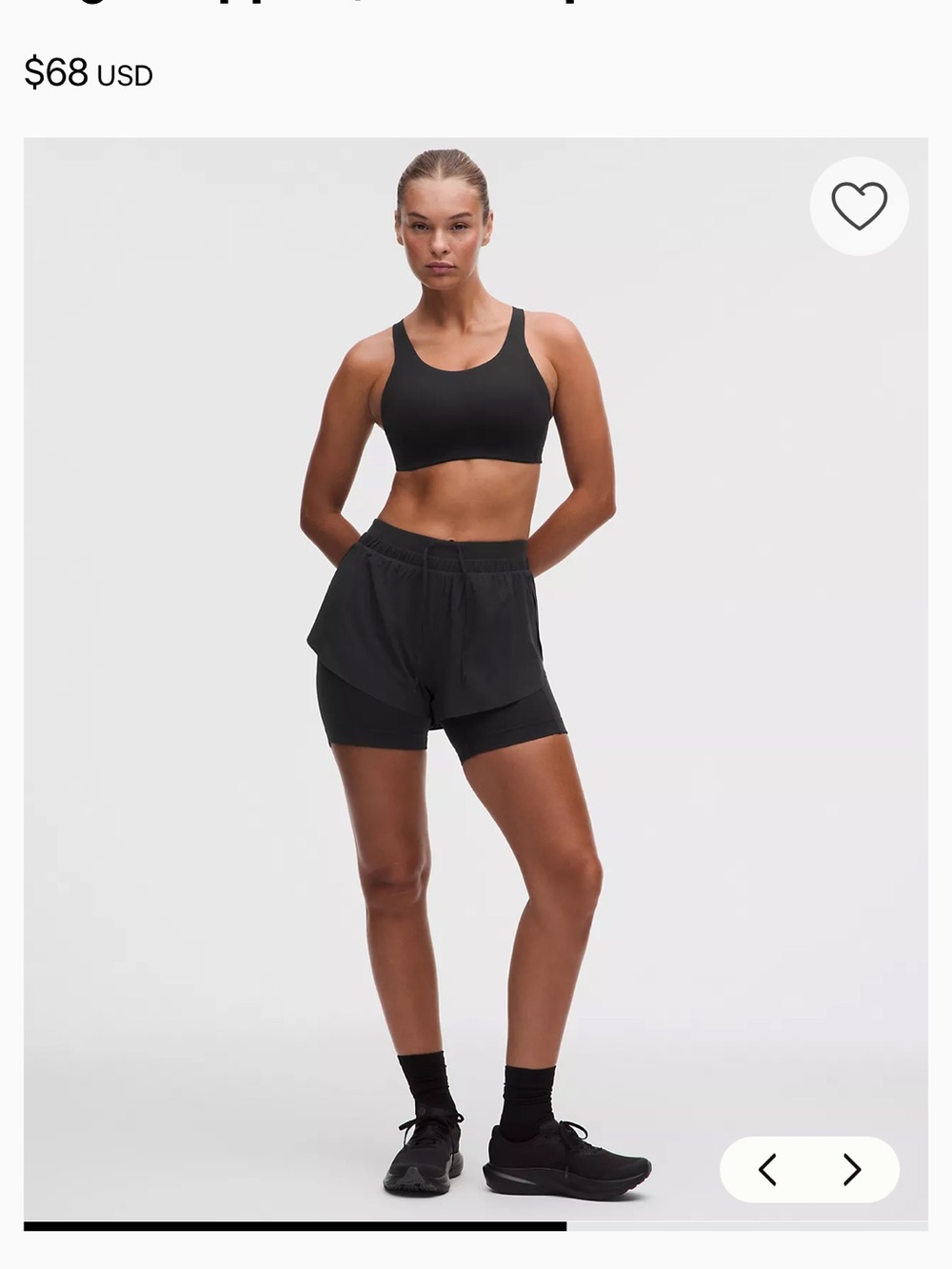 lululemon athletica Black Crisscross Back Sports Bra 36DDD